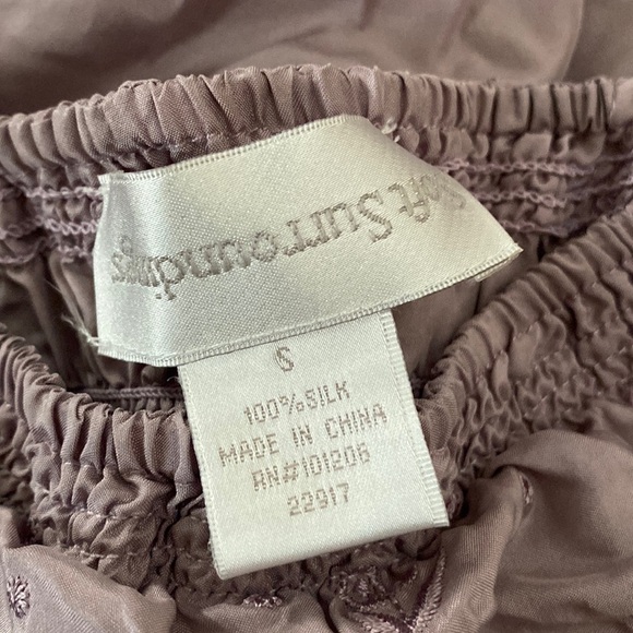 Soft Surroundings Lilac Silk Off The Shoulder Top - Picture 3 of 6